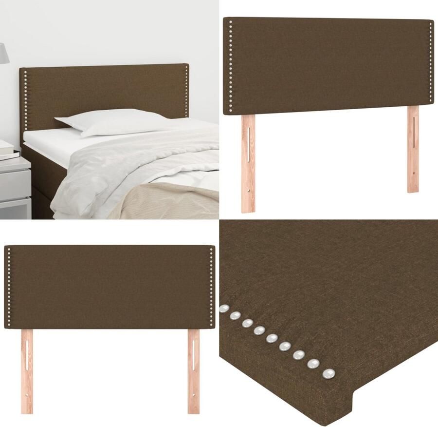VidaXL Hoofdbord 100x5x78 88 cm stof donkerbruin Hoofdbord Hoofdborden Hoofdeinde Houten Hoofdbord