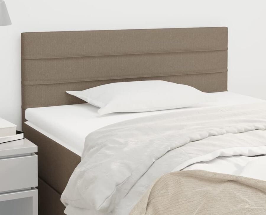 VidaXL Hoofdbord 100x5x78 88 cm Stof Taupe Hoofd Bord Hoofdbord Klassiek Hoofdbord Taupe Stoffen Hoofdbord Bed Accessoires Slaapkamers - Foto 2