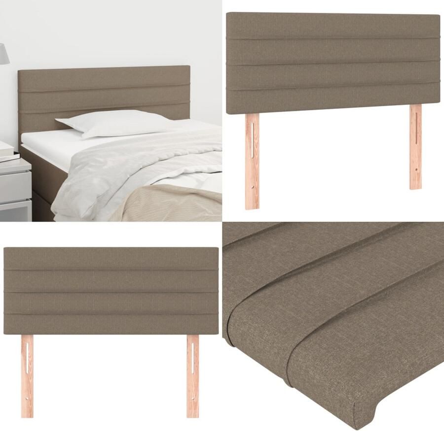 VidaXL Hoofdbord 100x5x78 88 cm stof taupe Hoofdbord Hoofdborden Hoofdeinde Houten Hoofdbord