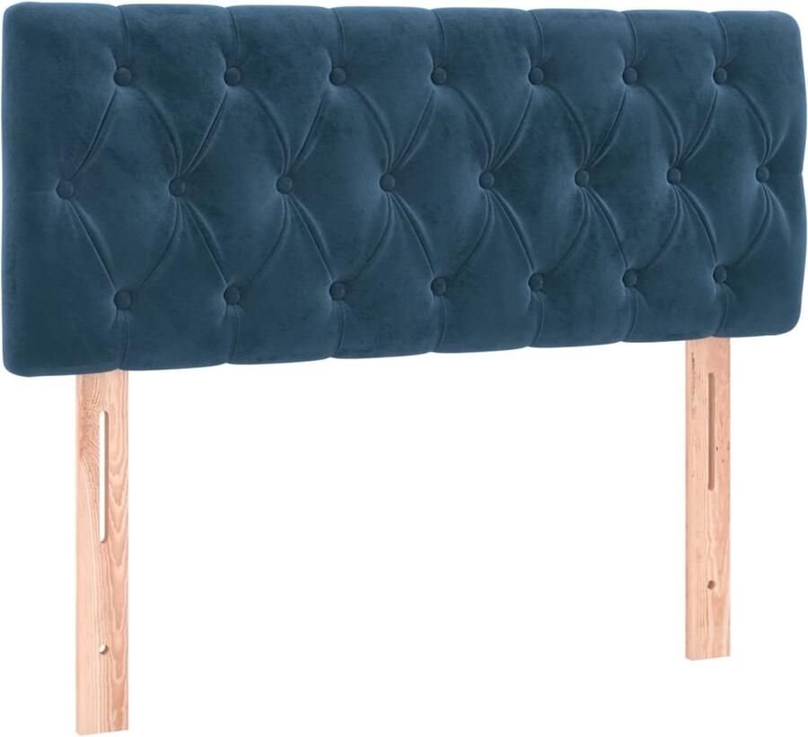 VidaXL Hoofdbord 100x7x78 88 cm fluweel donkerblauw - Foto 4