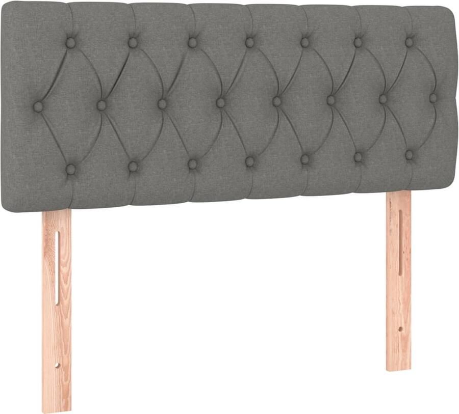 VidaXL Hoofdbord 100x7x78 88 cm stof donkergrijs - Foto 2
