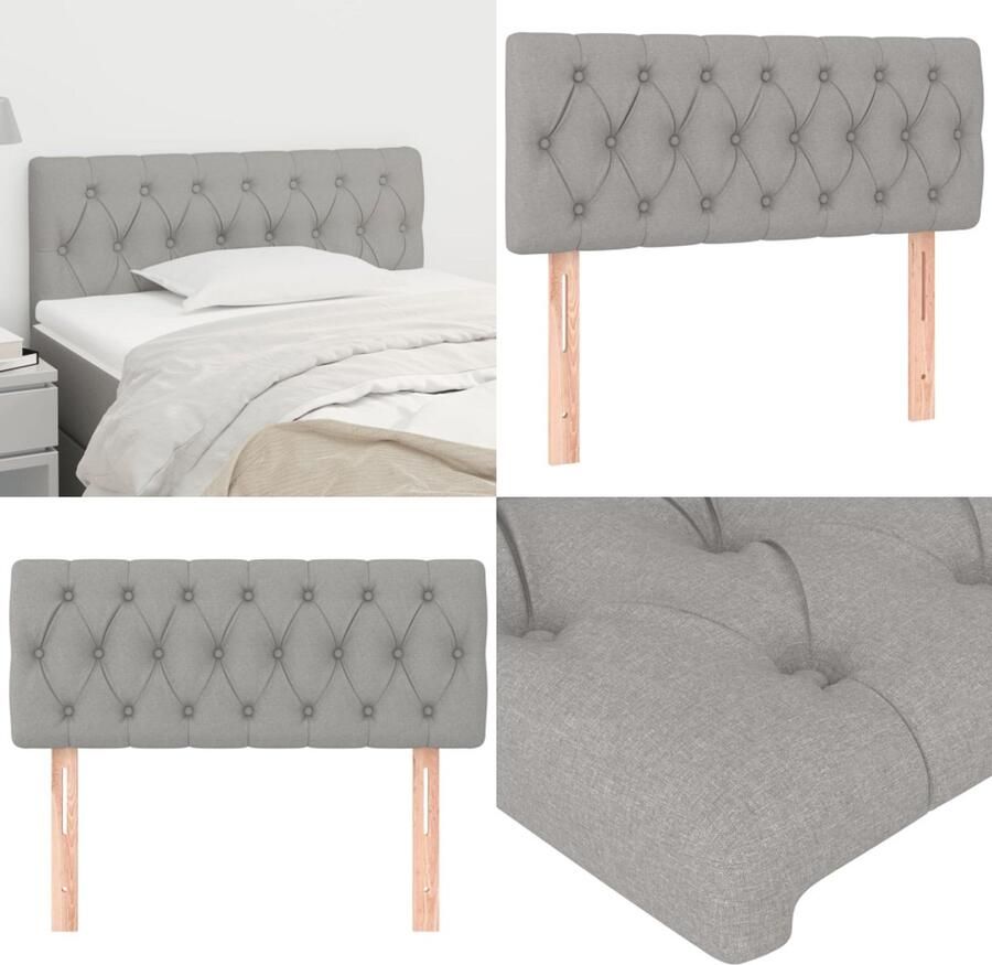 VidaXL Hoofdbord 100x7x78 88 cm stof lichtgrijs Hoofdbord Hoofdborden Hoofdeinde Houten Hoofdbord