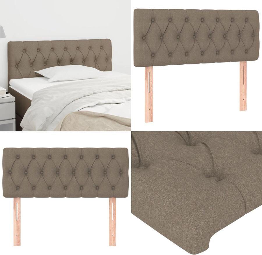 VidaXL Hoofdbord 100x7x78 88 cm stof taupe Hoofdbord Hoofdborden Hoofdeinde Houten Hoofdbord