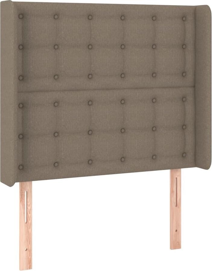 VidaXL Hoofdbord 103x16x118 128 cm stof taupe Hoofd Bord Hoofdkussen Beddecoratie Slaap Accessoires Taupecleur Stoffen Hoofdbord Modern Hoofdbord Klassiek Hoofdbord - Foto 2