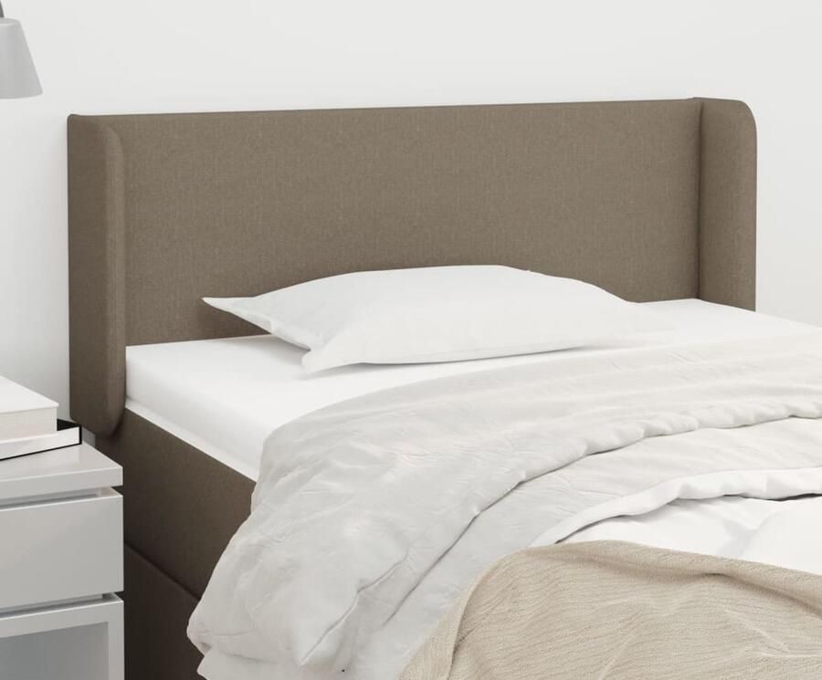 VidaXL Hoofdbord 103x16x78 88 cm Stof Taupe Hoofd Bord Hoofdkussen Beddecoratie Stoffen Hoofdborden Taupecleur Vintage Interieur Modern Interieur Bedroom Decor - Foto 2