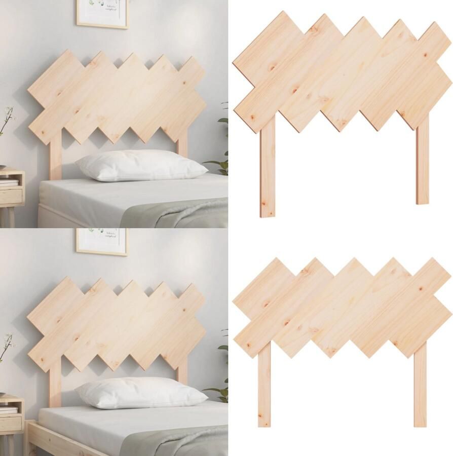 VidaXL Hoofdbord 104x3x80 5 cm massief grenenhout Hoofdbord Hoofdborden Hoofdeinde Houten Hoofdbord