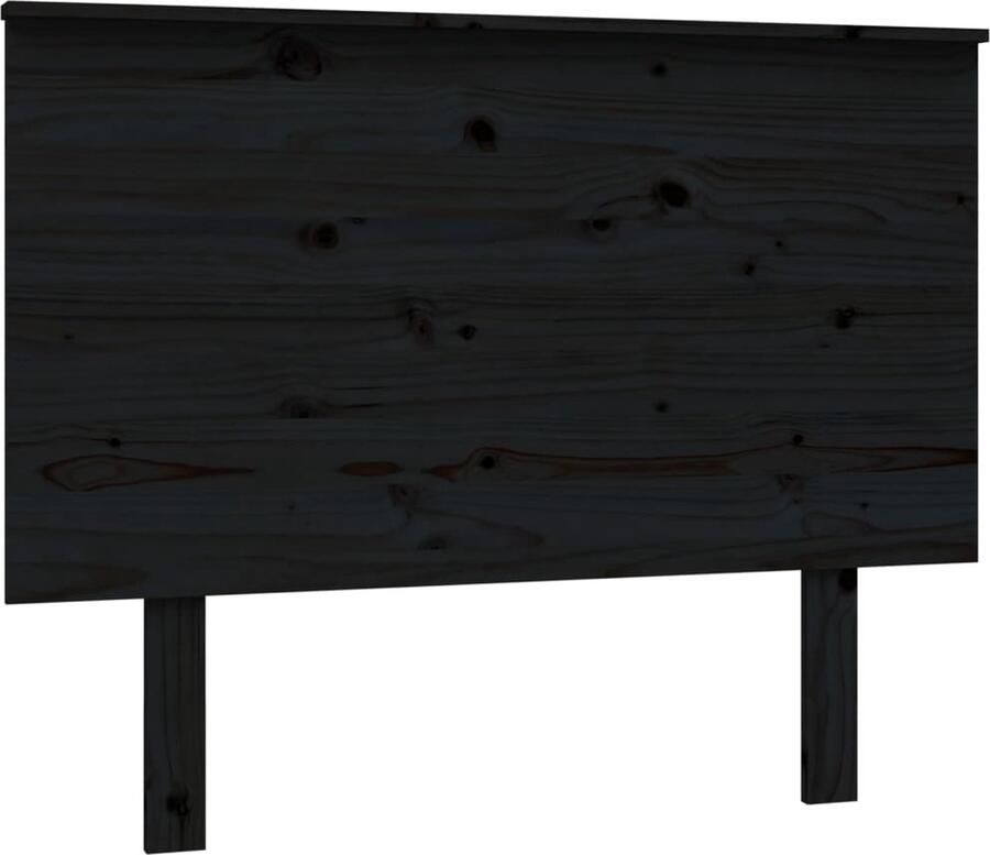 VidaXL Hoofdbord 104x6x82 5 cm massief grenenhout zwart