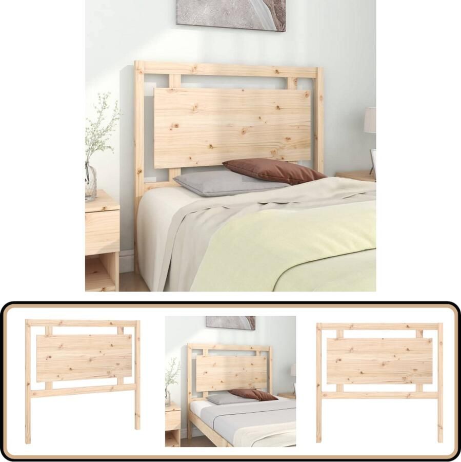 VidaXL Hoofdbord 105 5x4x100 cm Grenenhout Houten Hoofdbord Hoofdeinde Massief Hout Rustic Interieur Bedroom Decor