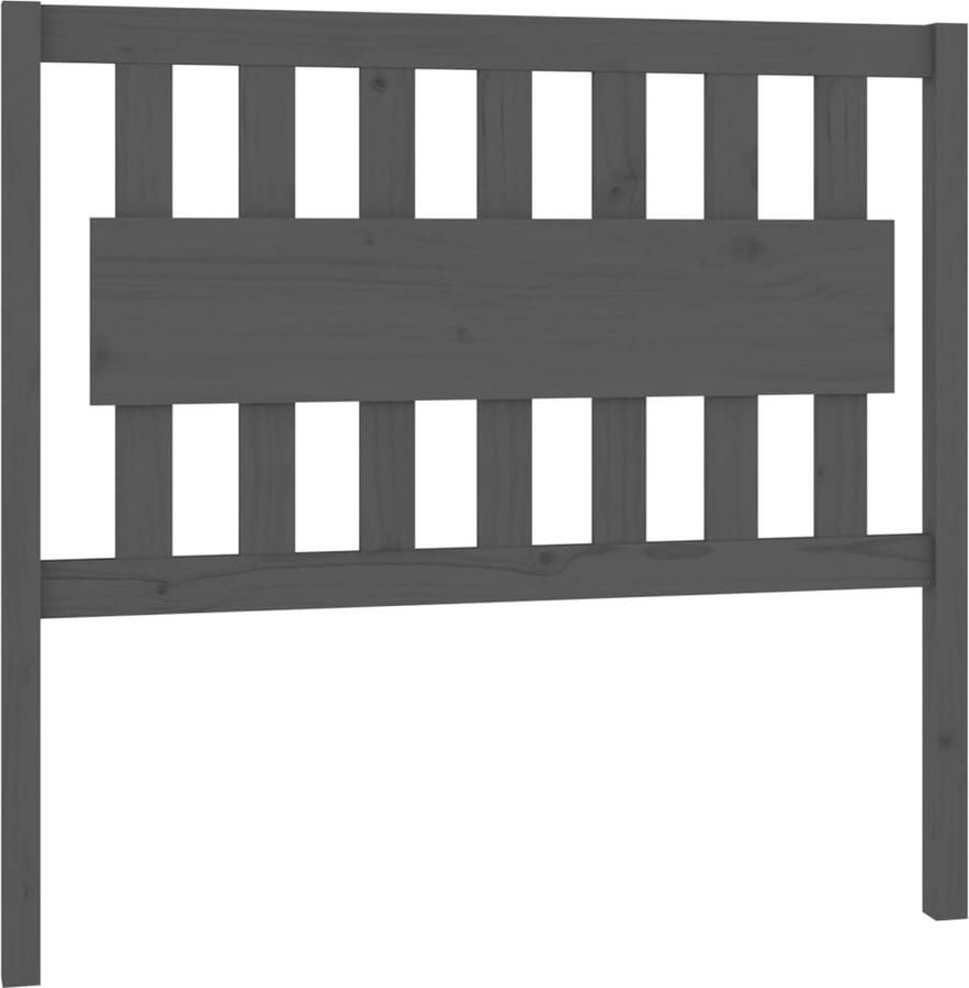 VidaXL Hoofdbord Massief Grenenhout Grijs Hoofdboard Rustiek Interieur Hout Meubilair Grenenhout Grijze Kleur Hoofdkussen Steun - Foto 2