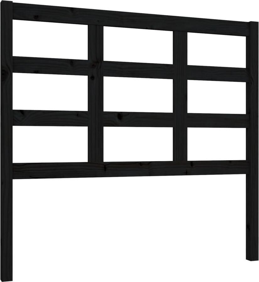 VidaXL Hoofdbord 105 5x4x100 cm massief grenenhout zwart