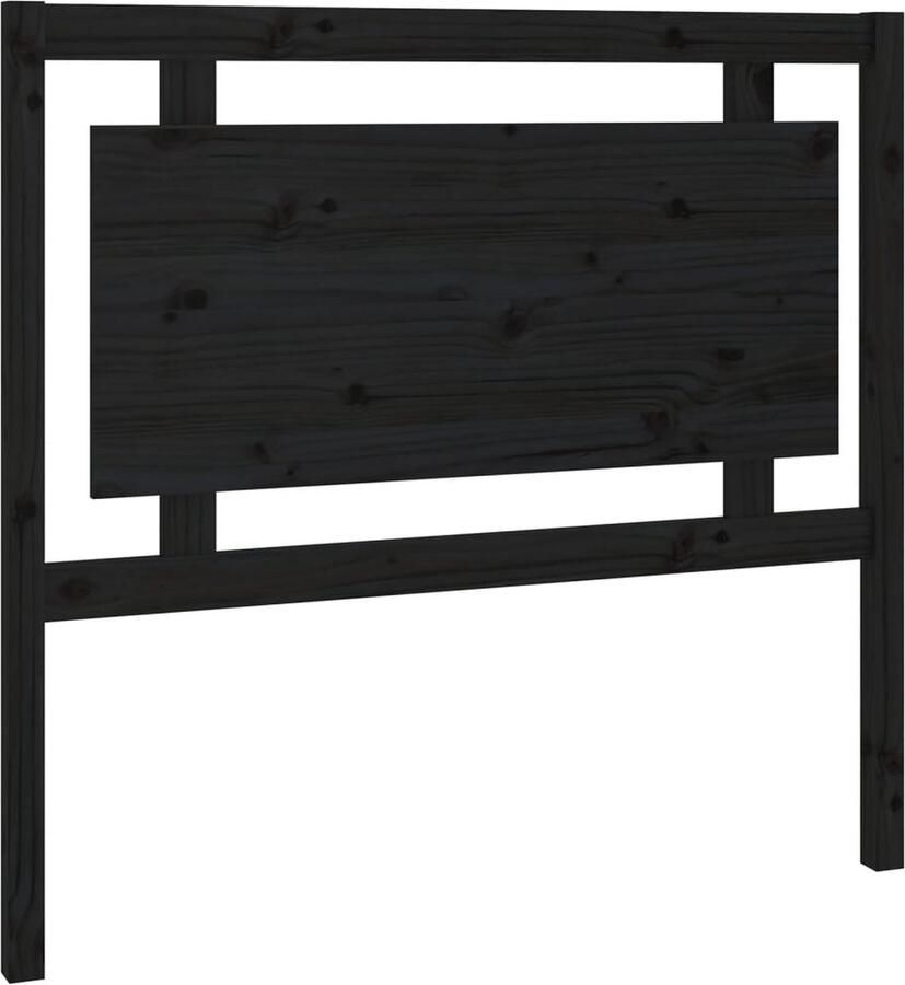 VidaXL Hoofdbord 105 5x4x100 cm massief grenenhout zwart - Foto 2