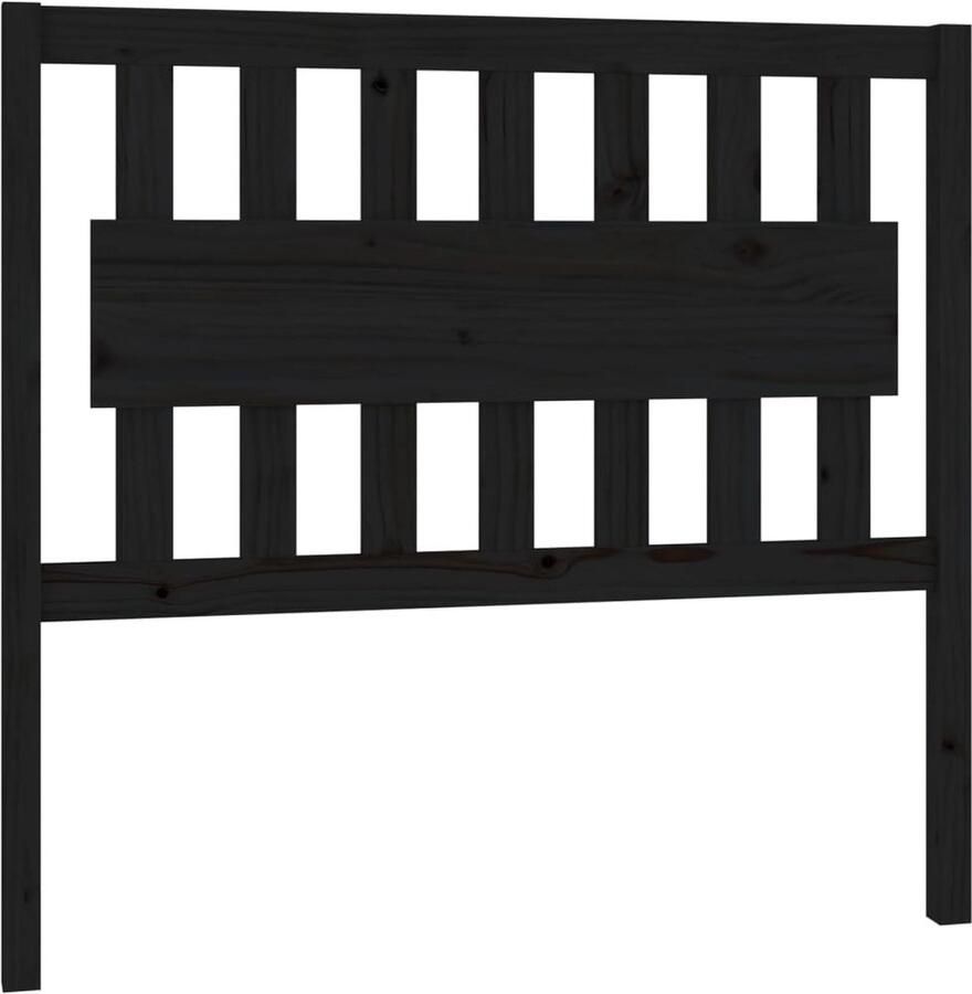 VidaXL Hoofdbord 105 5x4x100 cm massief grenenhout zwart - Foto 2