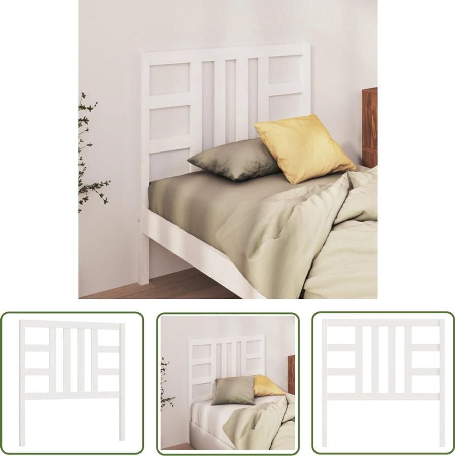 VidaXL Hoofdbord 106x100 cm Massief Grenen Wit Houten Hoofdbord Hoofdeinde Klassieke Stijl Wit Hoofdbord Grenenhout Bedroom Decor Slaapkamervloerisolator King Size Headboard Queen Size Headboard
