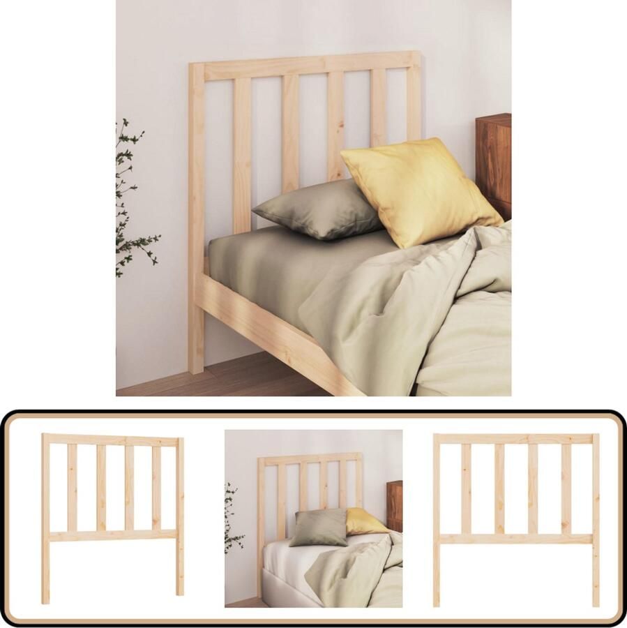 VidaXL Hoofdbord 106x100 cm Massief Grenenhout Hoofd Bord Beddecoratie Hoofdeinde Grenenhout Meubels Vintage Decor Klassieke Kamer Slaapkamerstijl