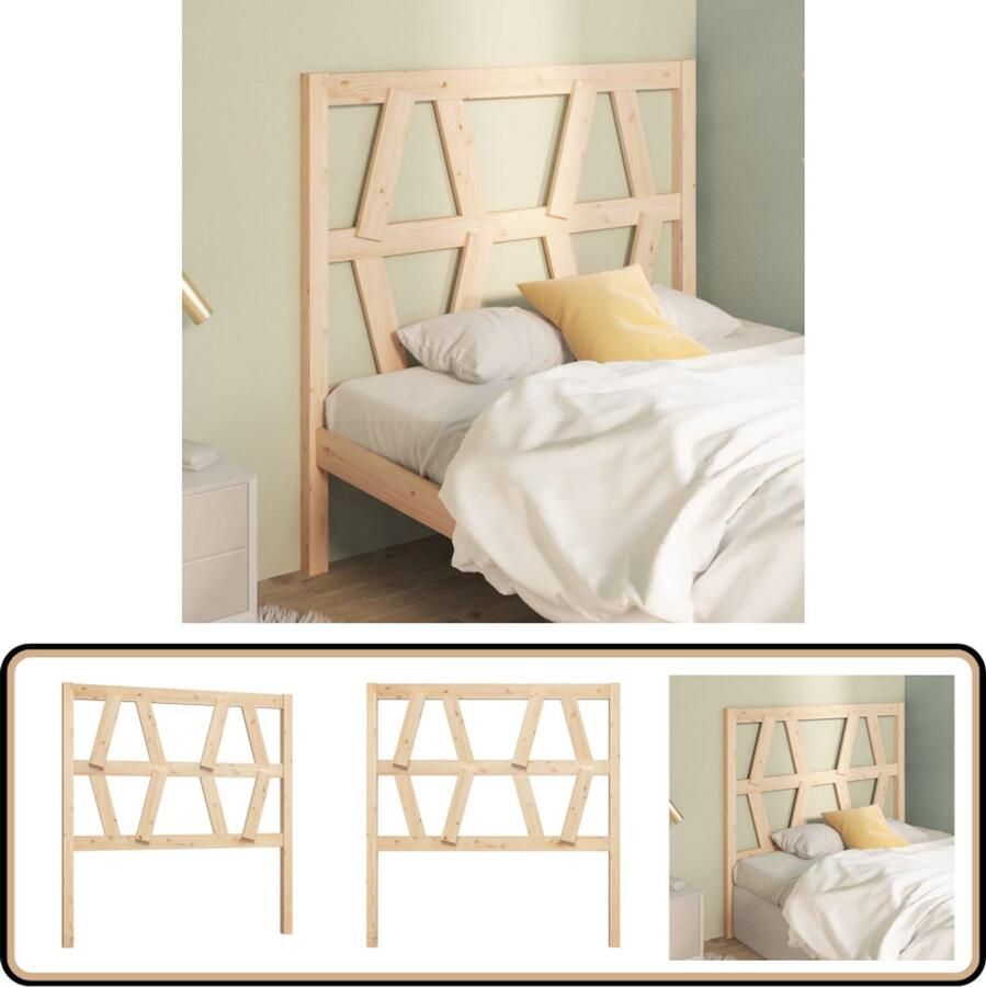 VidaXL Hoofdbord 106x100 cm Massief Grenenhout Houten Hoofdbord Hoofddekens Bed Accessoires Slaapkamers Massief Hout Grenenhout Bruin
