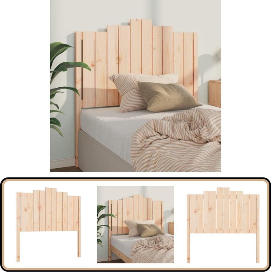 VidaXL Hoofdbord 106x110 cm Massief Grenenhout Houten Hoofdeinde Hoofdboard Grenenhout Rustic Style Landelijk Interieur Bedroom Decor Comfort Headboard