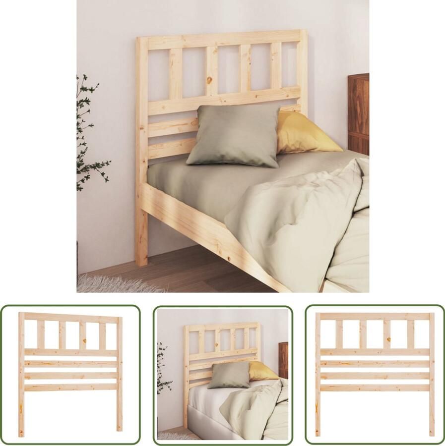 VidaXL Hoofdbord 106x4x100 cm Massief Grenenhout Houten Hoofdbord Hoofdeinde Klassieke Stijl Grenenhout Bruine Kleur Beddecoratie Slaapkamer Decoratie Luxe Slaapkamervoorziening - Foto 2