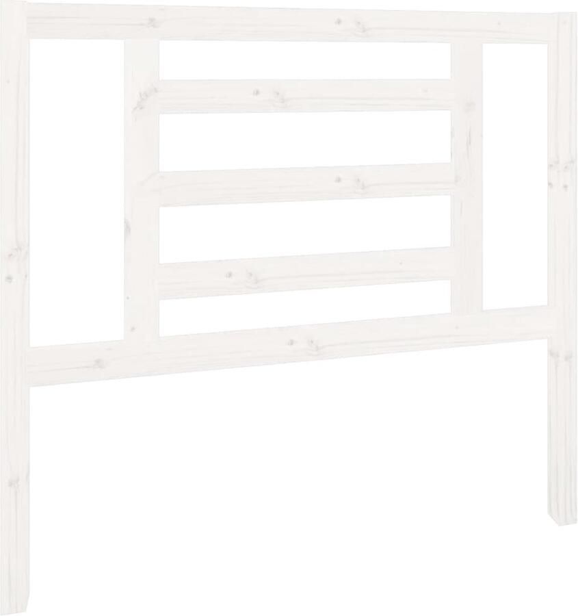 VidaXL Hoofdbord 106x4x100 cm massief grenenhout wit - Foto 8