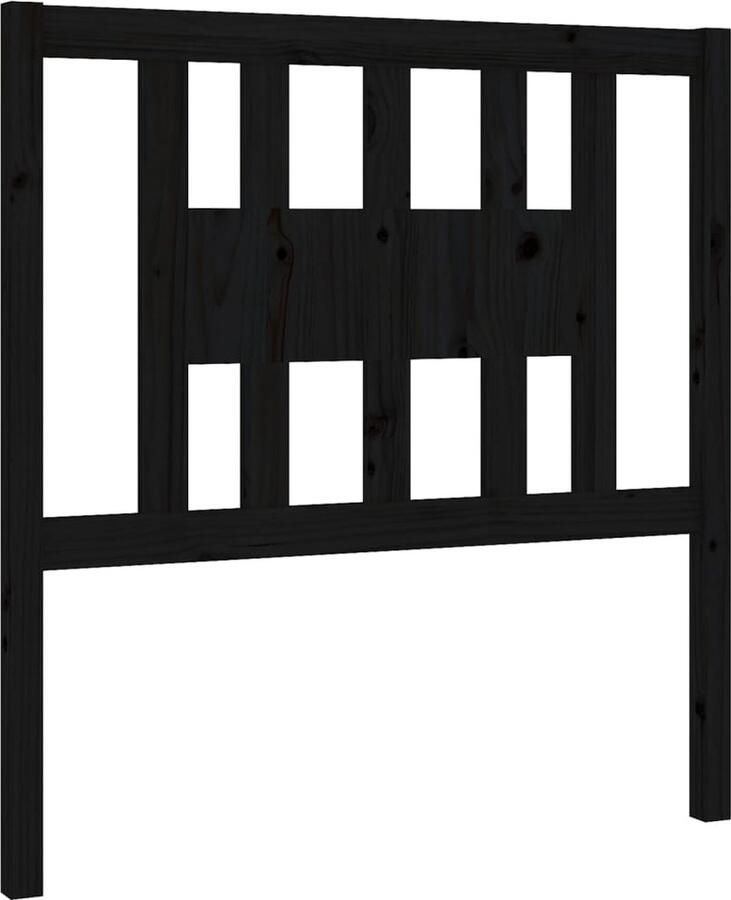 VidaXL Hoofdbord 106x4x100 cm massief grenenhout zwart
