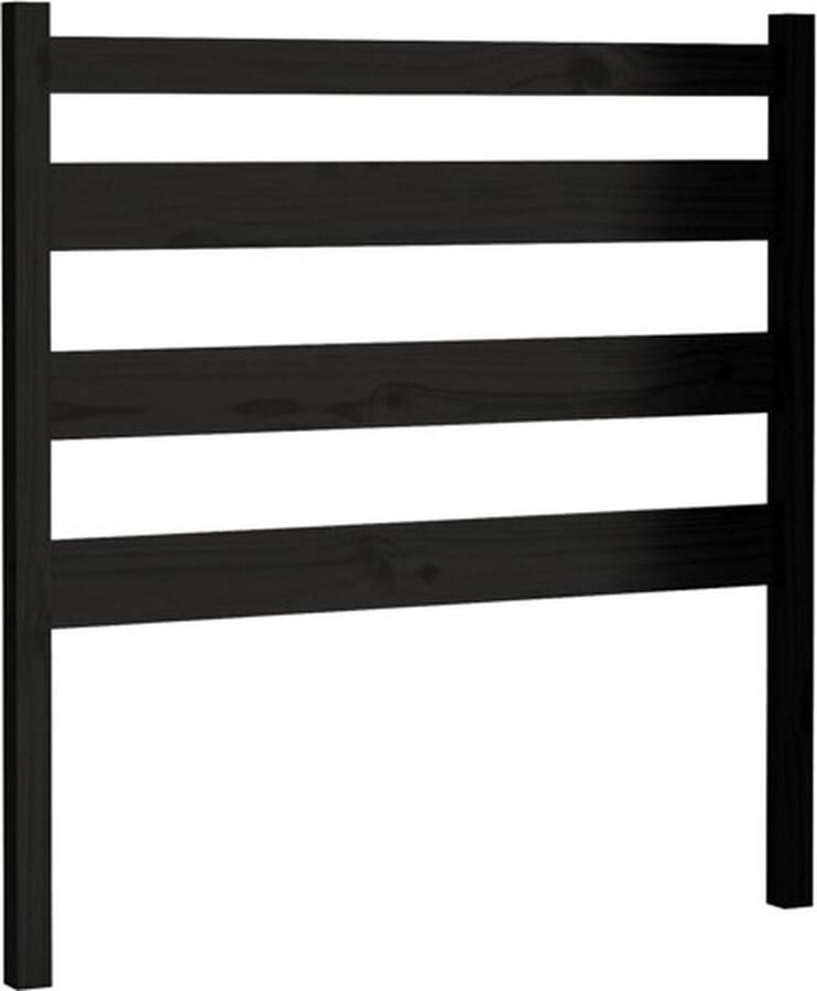 VidaXL Hoofdbord 106x4x100 cm massief grenenhout zwart - Foto 8