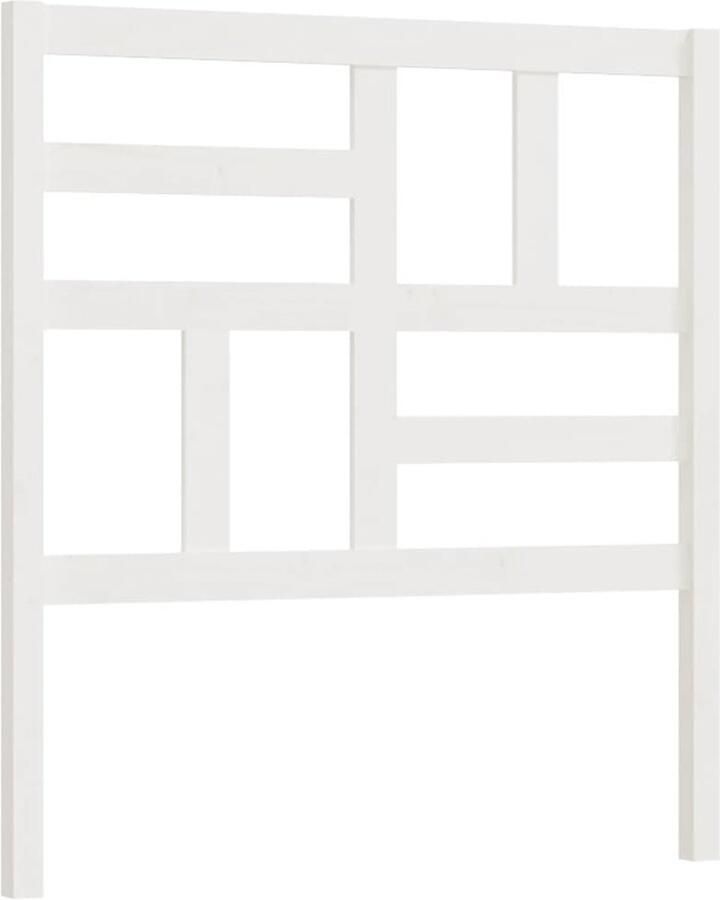 VidaXL Hoofdbord 106x4x104 cm massief grenenhout wit - Foto 2