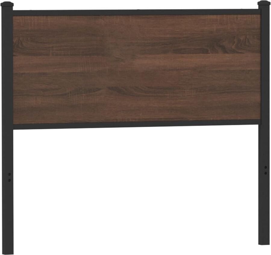 VidaXL Hoofdbord 107 cm bewerkt hout en staal bruin eikenkleurig - Foto 3