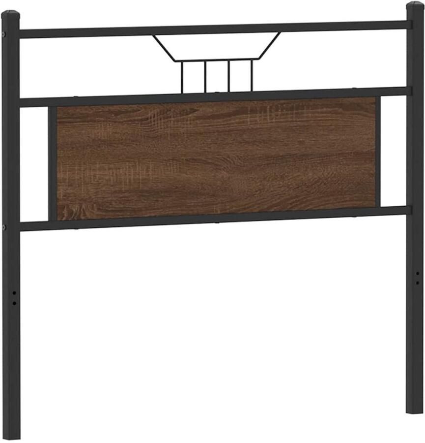 VidaXL Hoofdbord 107 cm bewerkt hout en staal bruin eikenkleurig