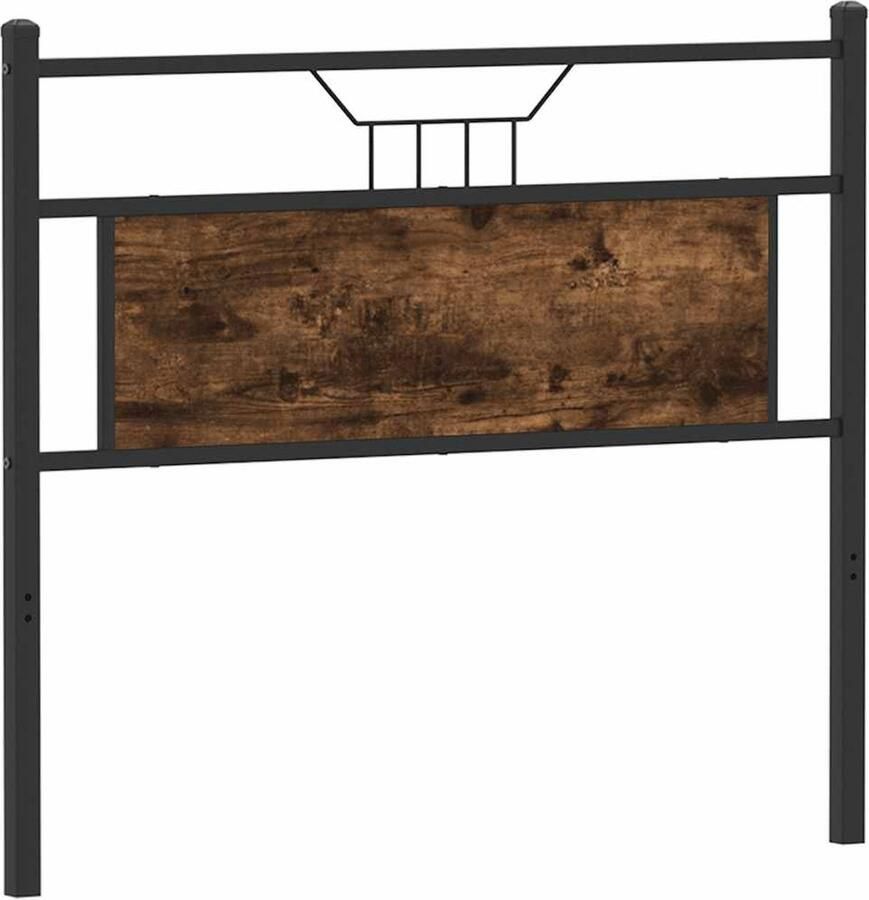 VidaXL Hoofdbord 107 cm bewerkt hout en staal gerookt eikenkleurig