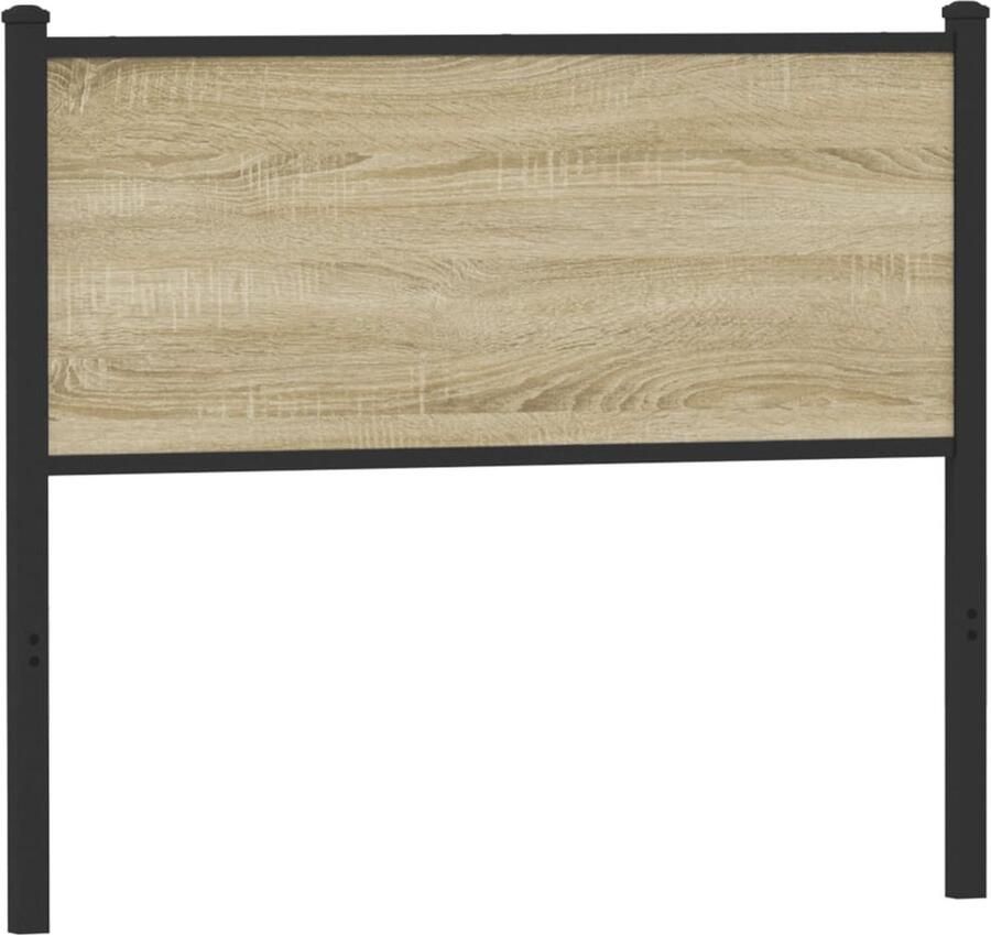 VidaXL Hoofdbord 107 cm bewerkt hout en staal sonoma eikenkleurig