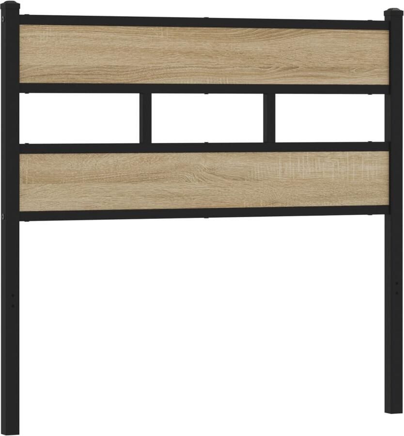 VidaXL Hoofdbord 107 cm ijzer en bewerkt hout sonoma eikenkleurig