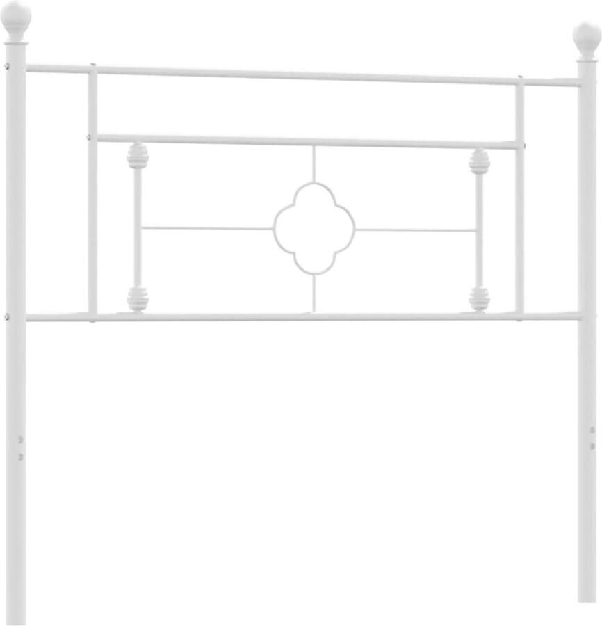 VidaXL Hoofdbord 107 cm metaal wit - Foto 3
