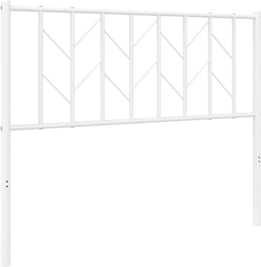 VidaXL Hoofdbord 107 cm metaal wit - Foto 3