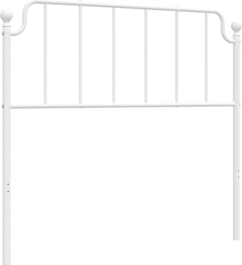 The Living Store Klassieke Hoofdbord 112 x 4 x 102 cm Wit metalen constructie Hoofdbord Hoofdboard Klassiek Hoofdbord Houten Hoofdbord Metalen Hoofdbord - Foto 2