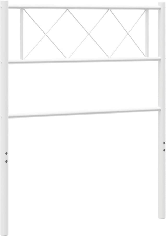 VidaXL Hoofdbord Metalen Design 107 cm Wit Hoofdbord Hoofdbekleding Beddecoratie Metalen Hoofdbord Wit Hoofdbord Slaapkamers Slaapkamer Accessoires - Foto 2