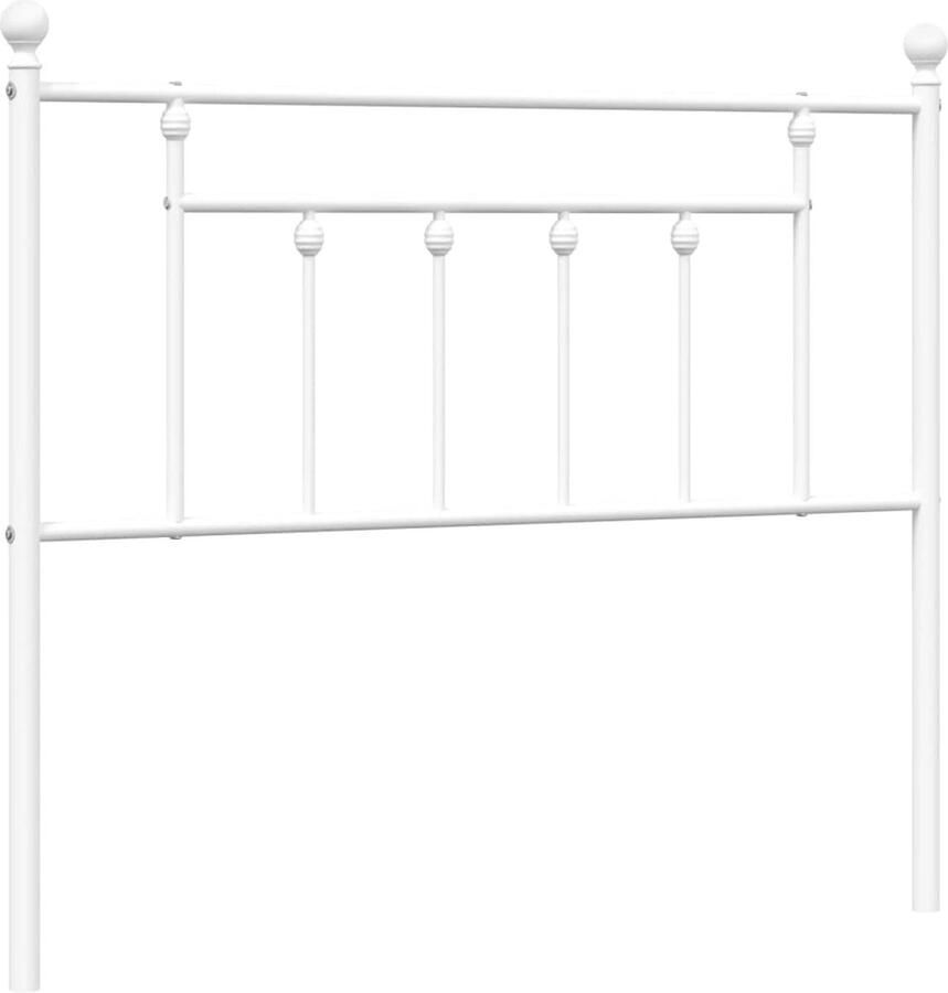 VidaXL Hoofdbord 100 cm metaal wit - Foto 2