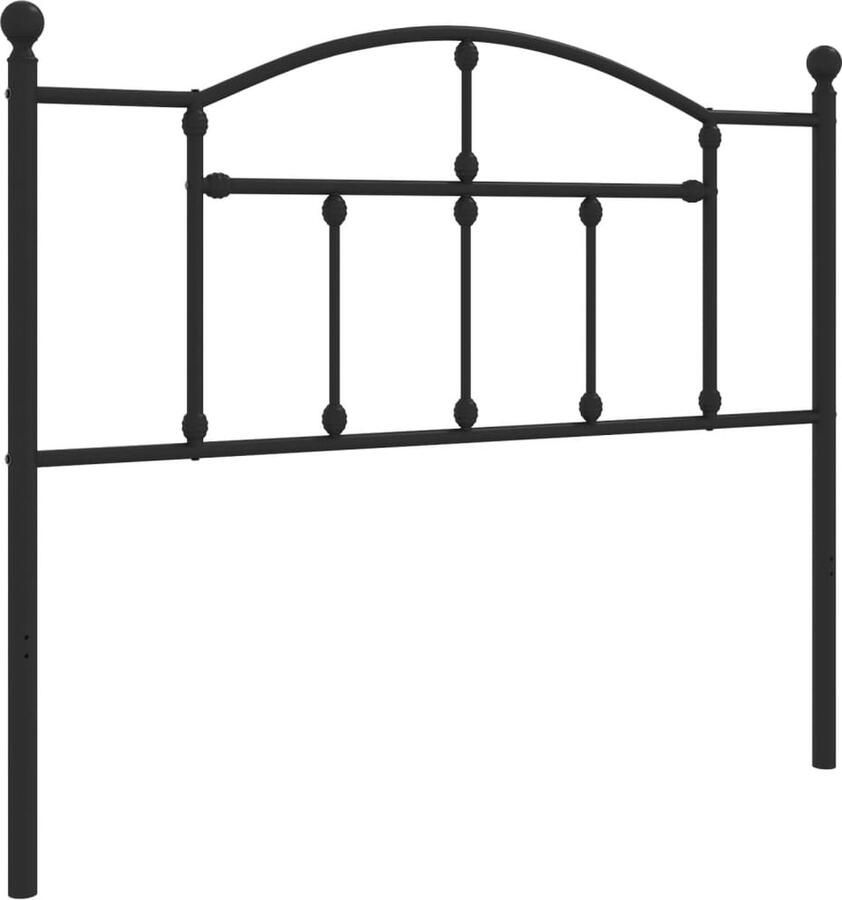 VidaXL Vervangend hoofdbord 107 cm metaal zwart - Foto 7