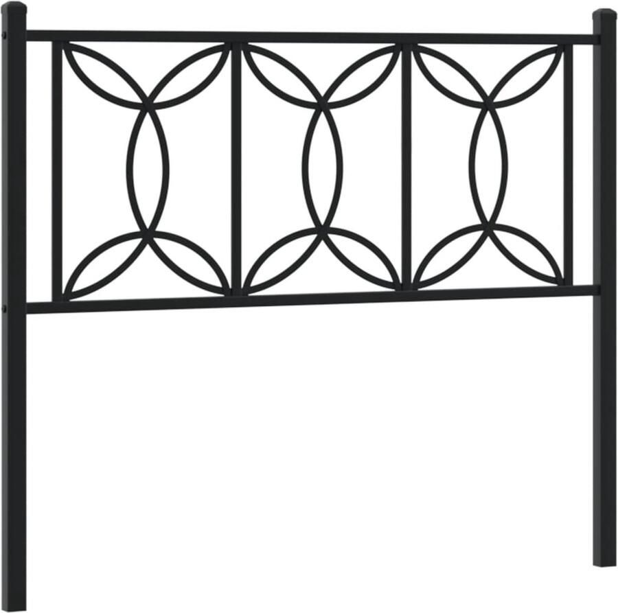 VidaXL Hoofdbord 107 cm metaal zwart
