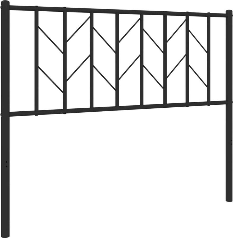 The Living Store Hoofdbord 107 cm metaal zwart Hoofdbord Beddecoratie Hoofdbekleding Slaapcomfort Staal - Foto 2