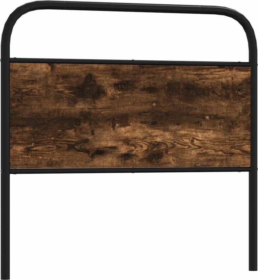 VidaXL Hoofdbord 107 cm staal en bewerkt hout gerookt eikenkleurig