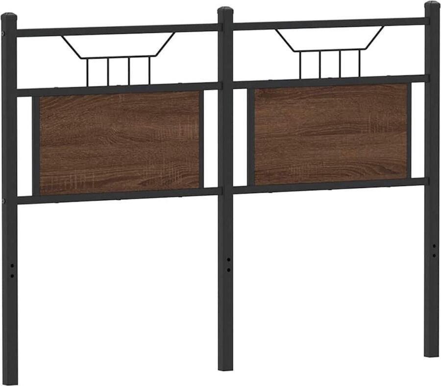 VidaXL Hoofdbord 120 cm bewerkt hout en staal bruin eikenkleurig