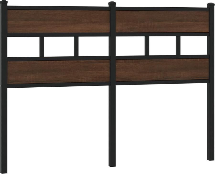 VidaXL Hoofdbord 120 cm bewerkt hout en staal bruin eikenkleurig