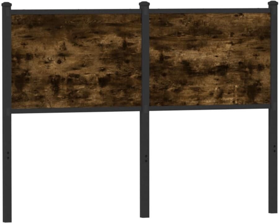VidaXL Hoofdbord 120 cm bewerkt hout en staal gerookt eikenkleurig