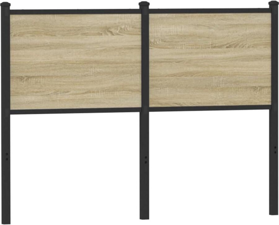 VidaXL Hoofdbord 120 cm bewerkt hout en staal sonoma eikenkleurig