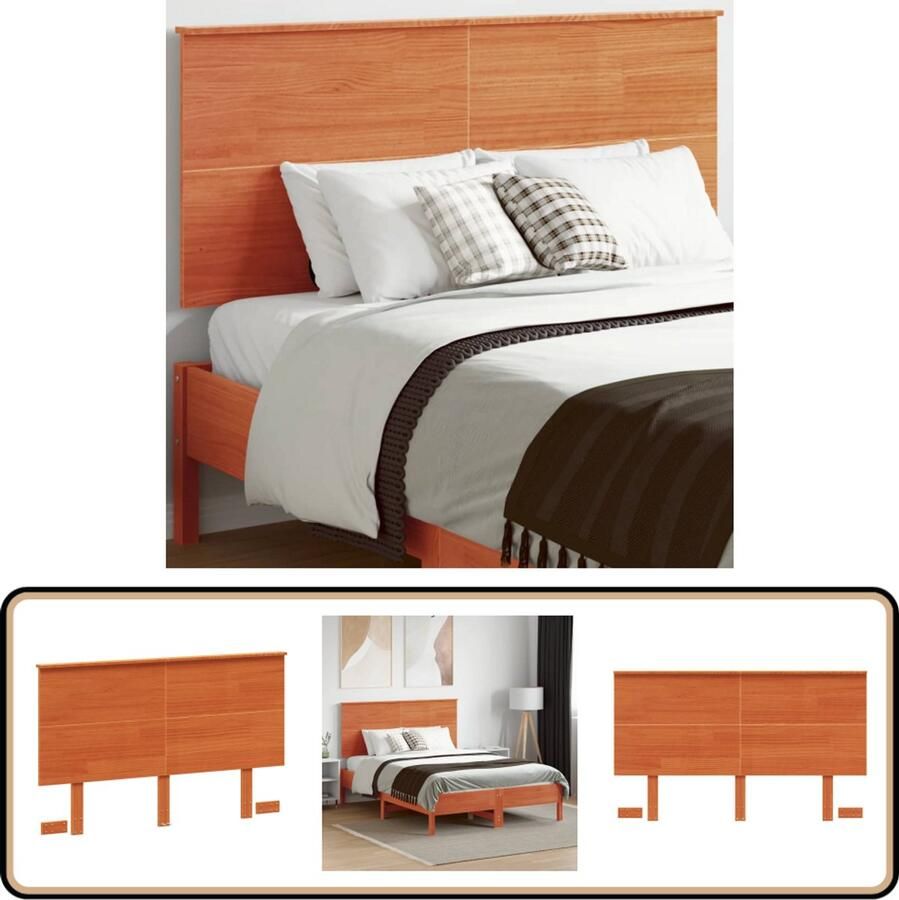 VidaXL Hoofdbord 120 cm Grenenhout Wasbruin Hoofd Bord Hoofdborden Bed Hoofdbord Houten Hoofdeinde Grenenhout Hoofdbord