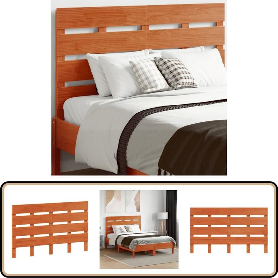 VidaXL Hoofdbord 120 cm Massief Grenenhout Wasbruin Hoofd Bord Beddecoratie Grenenhout Meubels Was Bruin Massief Hout Slaapkamer Decoratie Comfortabel Hoofdbord Trendy Hoofdbord