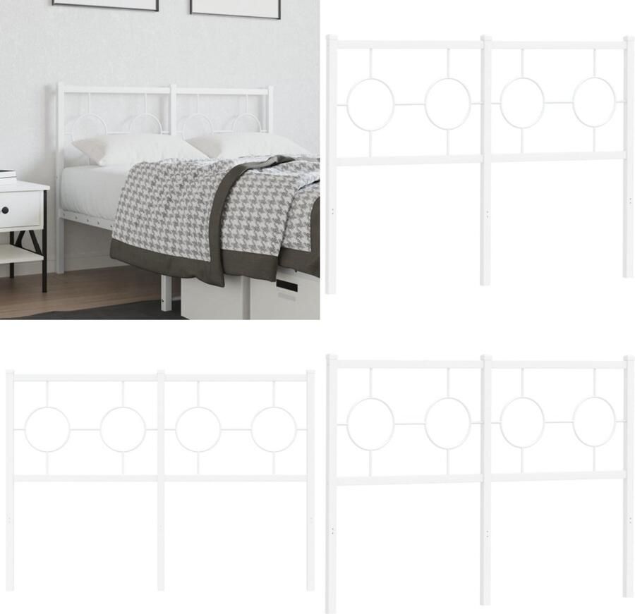 VidaXL Hoofdbord 120 cm metaal wit Hoofdbord Hoofdborden Bed Hoofdbord Bedhoofdbord