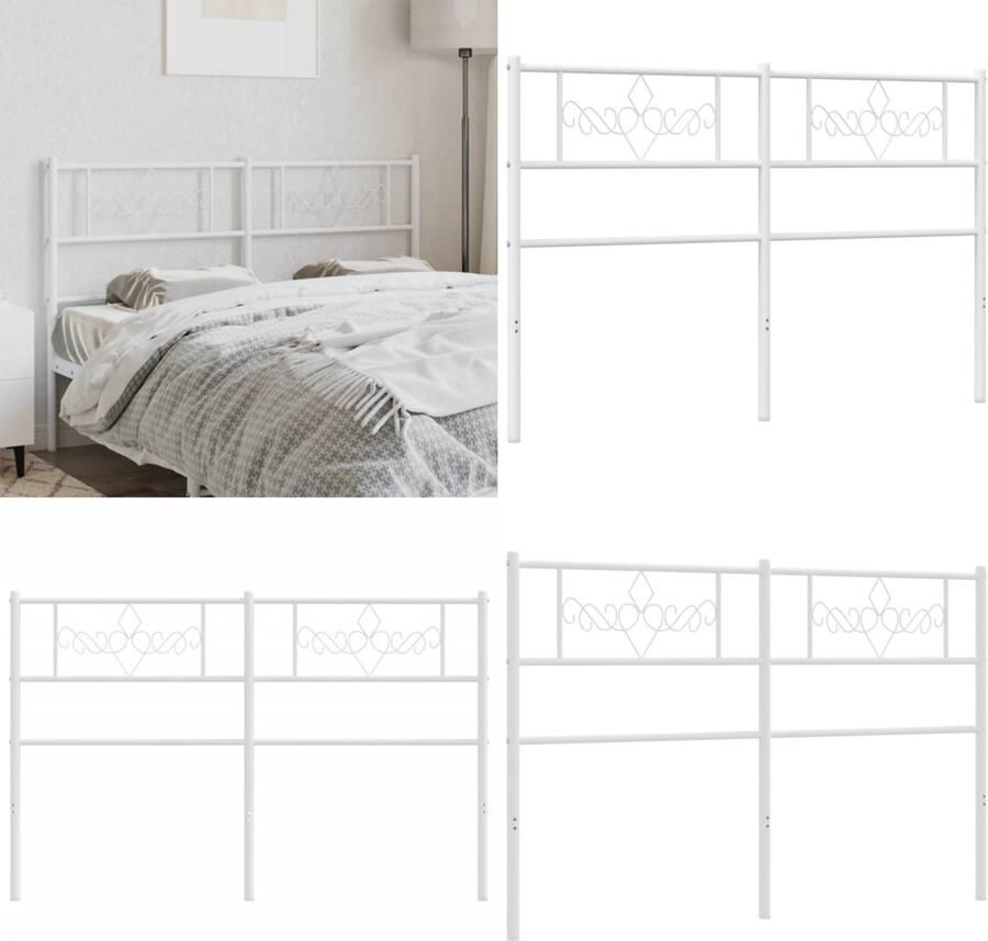 VidaXL Hoofdbord 120 cm metaal wit Hoofdbord Hoofdborden Hoofdbord Bed Hoofdeinde Bed