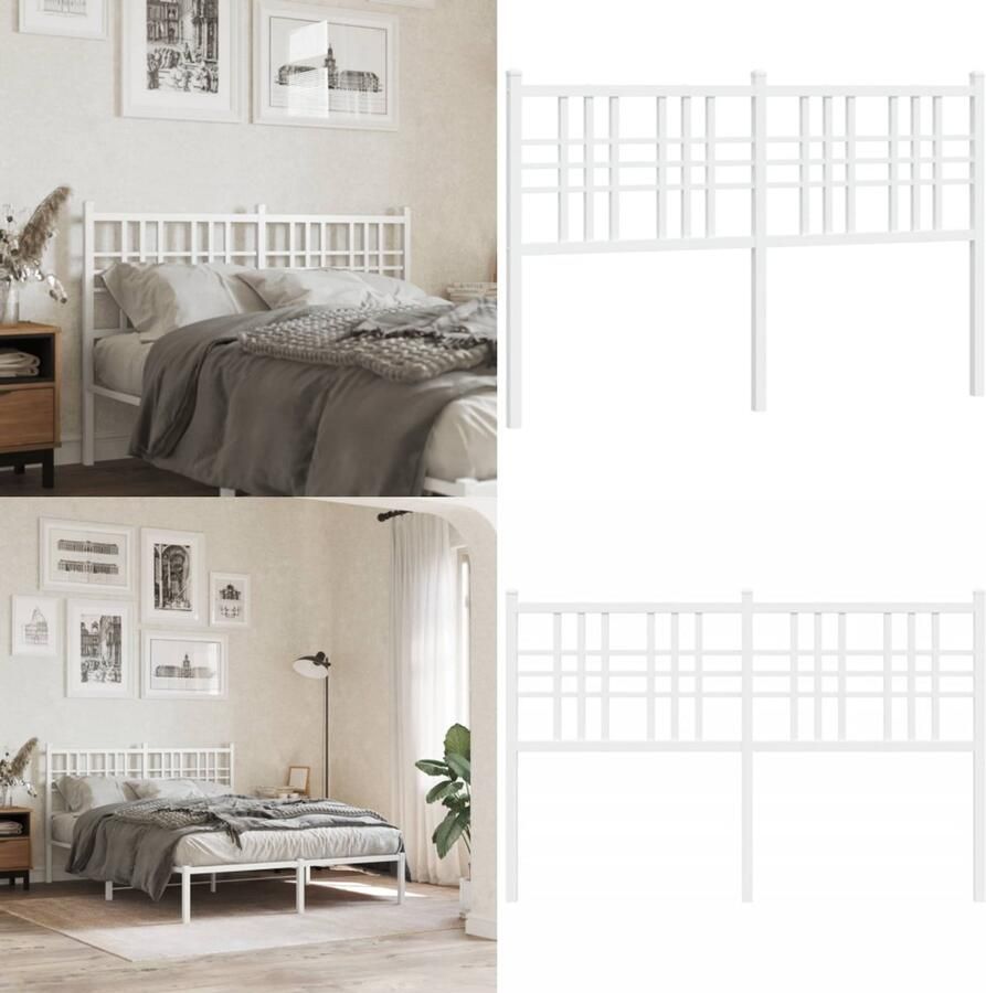 VidaXL Hoofdbord 120 cm metaal wit Hoofdbord Hoofdborden Hoofdeinde Metalen Hoofdbord