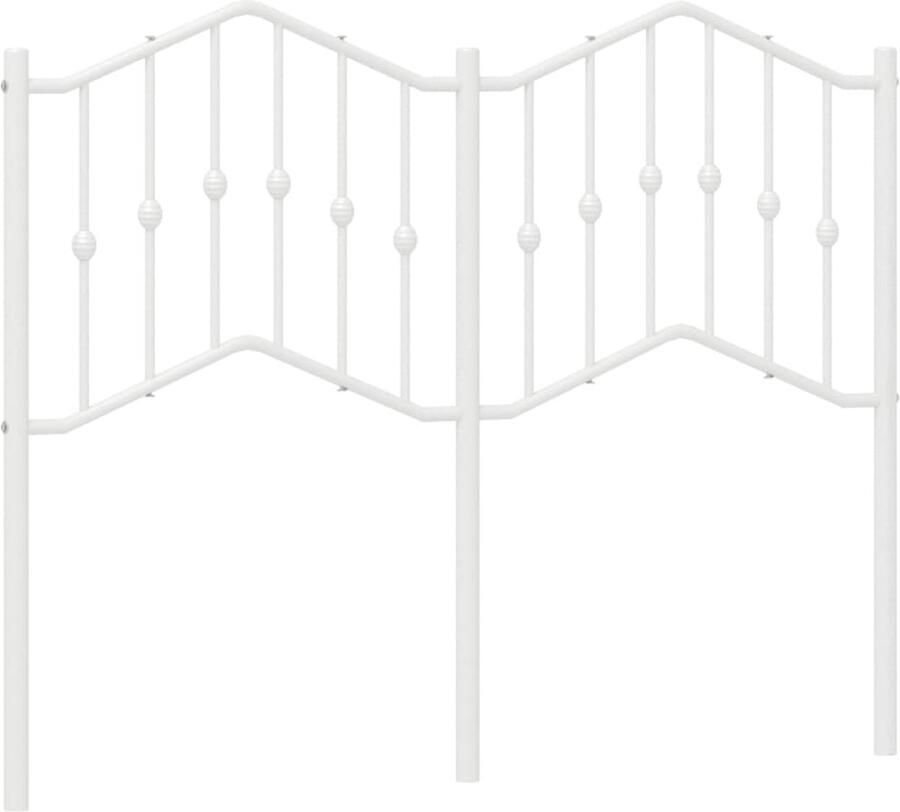 VidaXL Hoofdbord 120 cm metaal wit - Foto 3