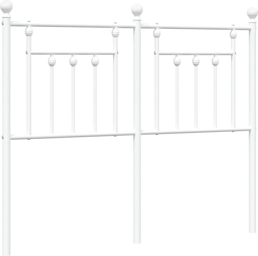 VidaXL Hoofdbord 120 cm metaal wit - Foto 2